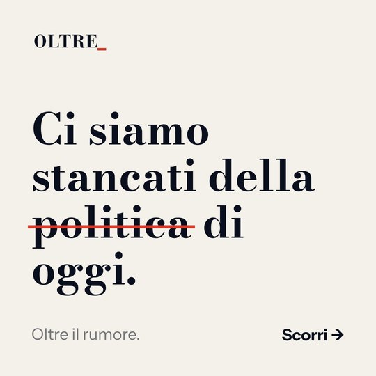 Primo post di OLTRE_ su Instagram
